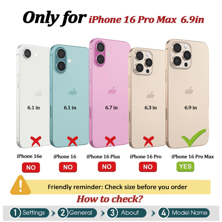 TwoHead Wallet Case Compatible with iPhone 16 Pro Max,Detachable Magnetic Phone Case,PU Leather All-Round Protective Case Wallet with Card Holder/Cha