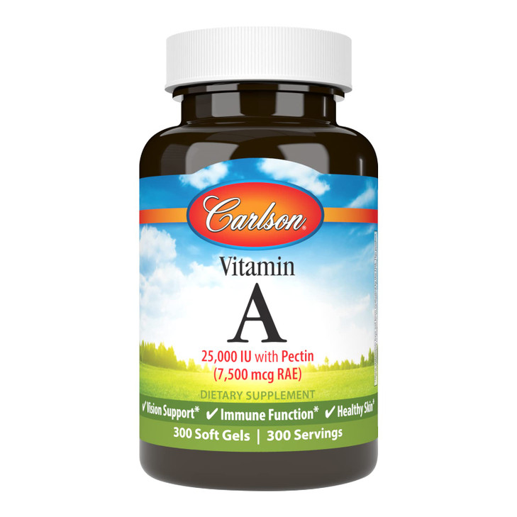 Carlson Labs Vitamin A with Pectin, 25000 IU, 300 Softgels