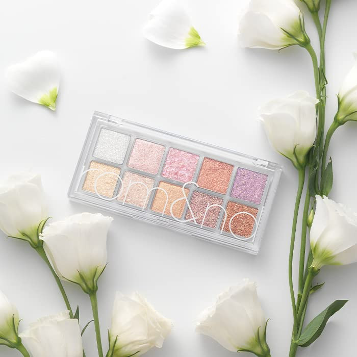 Rom&Nd Better Than Palette 102G (00 Light & Glitter Garden) | Eye Makeup Palette, Matte & Shimmer Eye Shadow, Sparkling Glittery, Various 10 Shades,