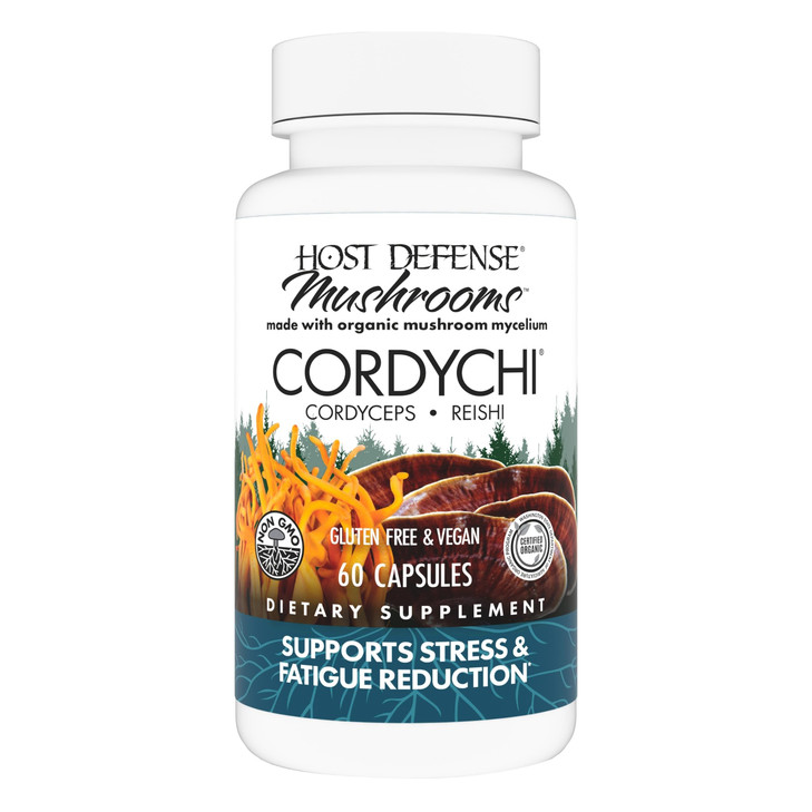 Host Defense CordyChi Capsules - Energy & Immune Support Supplement - Cordyceps & Reishi Mushroom Supplement for Relaxation & Respiratory Support - A