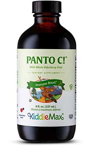 Maxi Health Panto C Liquid  Kids Vitamin C with Pantothenic Acid & Elderberry for Childrens Immune Support  Gentle Berry Flavor Liquid Vitamins fo