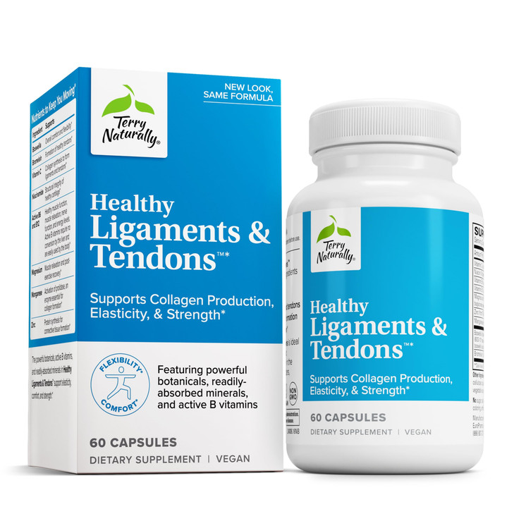 Terry Naturally Healthy Ligaments & Tendons - Dietary Supplement for Connective Tissue & Joint Lubrication Support - Non-GMO Formula to Aid Ligament