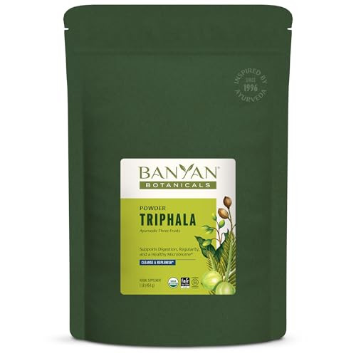 Banyan Botanicals Triphala Powder - Organic Digestion Supplement with Amla, Haritaki & Bibhitaki  Digestion, Colon Support & Healthy Gut Microbiome*
