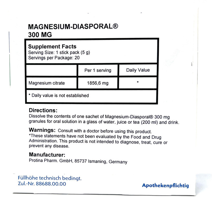 Protina Magnesium Diasporal 300mg granules for Oral Solution