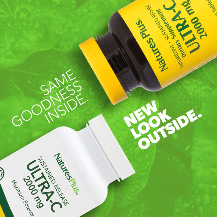 NaturesPlus Ultra-C 2000 mg - 60 Tablets - Vitamin C with Rose Hips - Immune & Antioxidant Support - Vegetarian, Gluten Free - 60 Servings