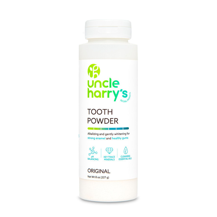 Uncle Harry's All Natural Tooth Powder | Alkalizing Remineralizing Enamel Support & Whitening Toothpaste for Sensitive Teeth | Powder Toothpaste for
