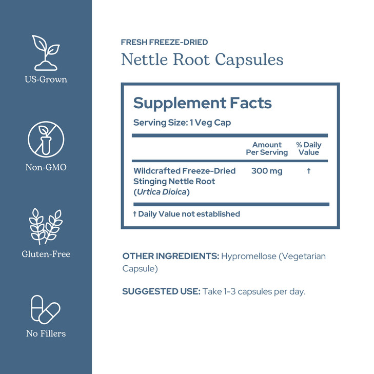 Eclectic Herb - Nettle Root Capsules | Prostate, Urinary Tract, and Male Health Support | Vegan, Non-GMO, Gluten Free, Freeze-Dried (90 CT | 250 mg)