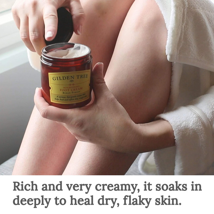 GILDEN TREE Nourishing Foot Cream with Organic Aloe Vera and Shea Butter, 8 ounce jar, Heals Dry Skin, Cracked Heels, Calluses and Softens Rough, Fla