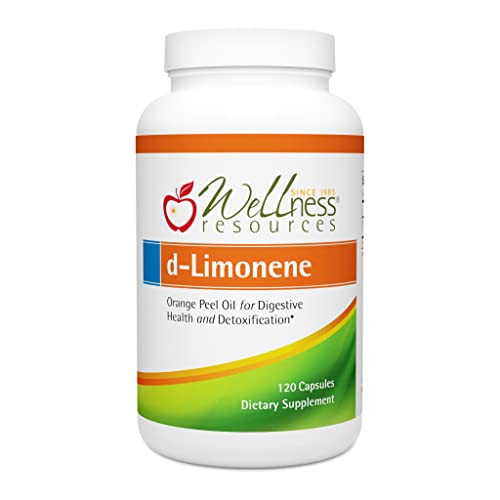 Wellness Resources High Potency d-Limonene Capsules 1000mg, 120 Capsules - Orange Peel Extract for Digestive Health, Heartburn, Acid Reflux, Detoxifi