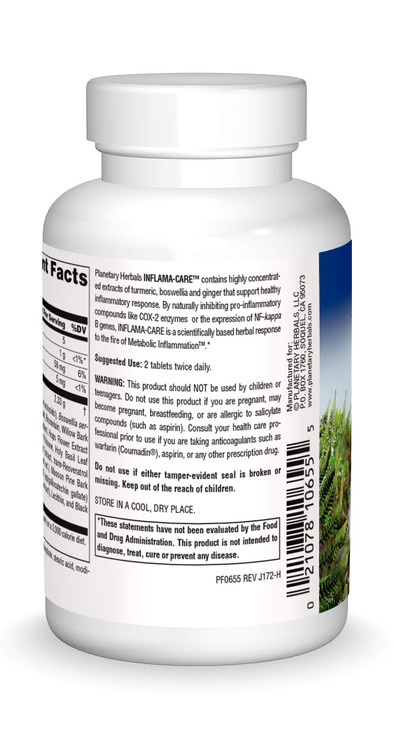 Planetary Herbals Inflama-Care 1165mg Turmeric/Boswellia Complex - 60 Tablets