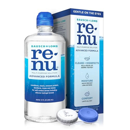 Renu Contact Lens Solution, Advanced Formula, Multi-Purpose Solution with Lens Case, Gently Cleans, Disinfects, Moisturizes & Hydrates Soft Lenses fo