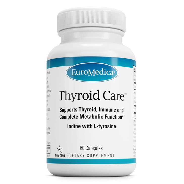 EuroMedica Thyroid Care - Immune Health & Energy Support Formula - Nutritional Supplement with Iodine for Thyroid Health Support - Wellness Supplemen