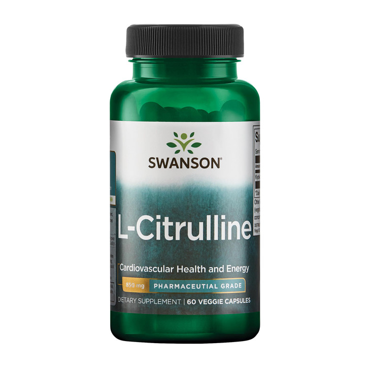 Swanson L-Citrulline - Natural Supplement Promoting Cardiovascular Health & Energy Support - Helps Increase Circulation - (60 Capsules, 850mg Each)