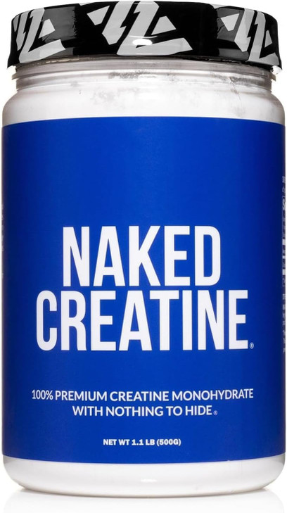 NAKED Pure Micronized Creatine Monohydrate Powder - Unflavored, 500g, 1.1lb Bulk - Vegan, Non-GMO, Gluten-Free, Soy-Free, No Fillers, Supports Muscle