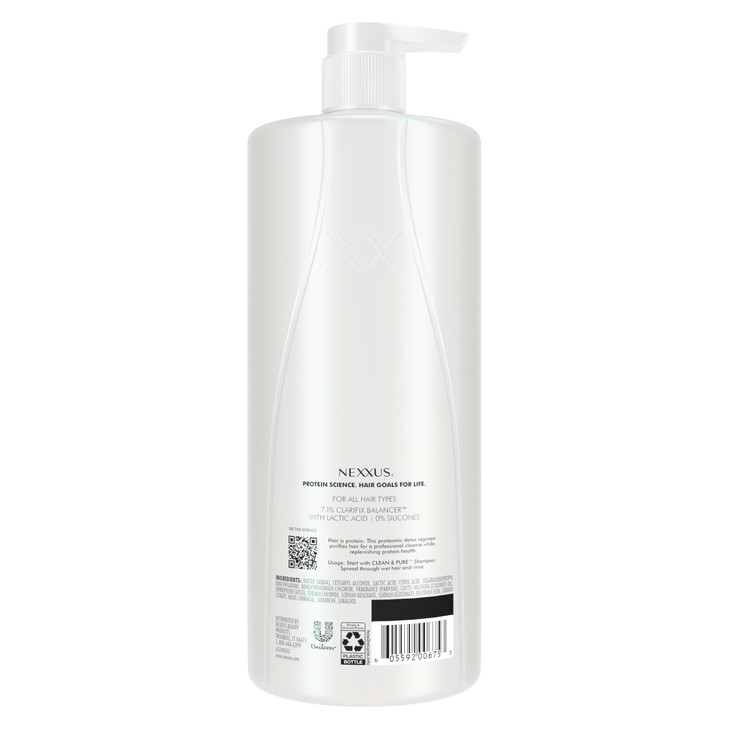 Nexxus Clean and Pure Conditioner, With ProteinFusion, Nourished Hair Care Silicone, Dye And Paraben Free 33.8 oz