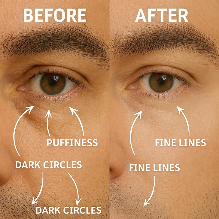 Disco Men's Eye Bag Treatment, Roller Serum for Men, Under Eye Cream Natural Caffeine Anti Aging Stick Balm, Reduce Puffiness, Wrinkles, Dark Circles