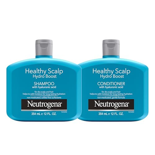 Neutrogena Moisturizing Healthy Scalp Hydro Boost Shampoo & Conditioner for Dry Hair and Scalp, with Hydrating Hyaluronic Acid, pH-Balanced, Paraben