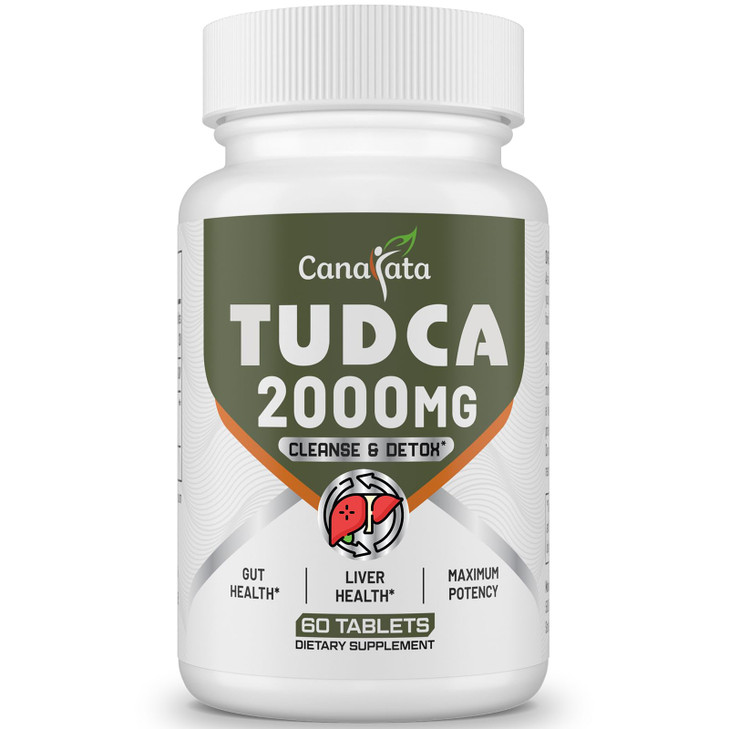 Canarata TUDCA Liver Supplements 2000mg - Strong Bile Salts Support Liver Detox & Cleanse - Liver and Gallbladder Health Formula-Easy to Swallow Tabl