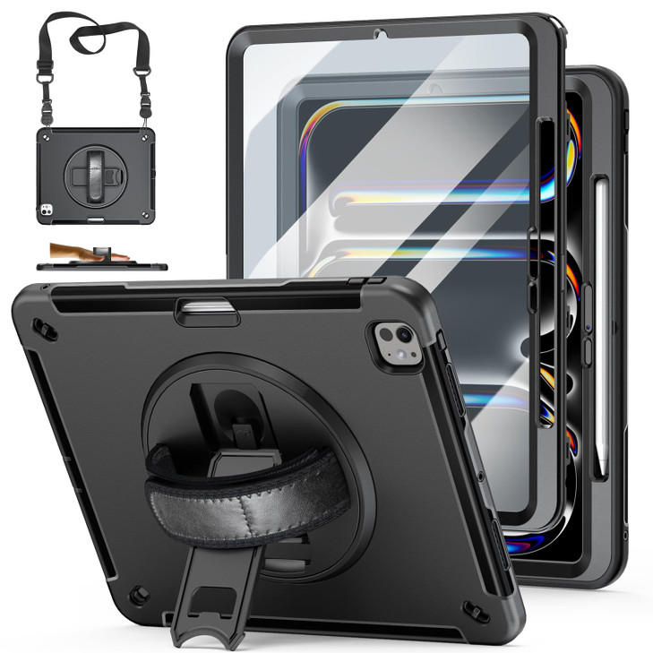 Case for iPad Pro 13 Inch M5 2025/ M4 2024: Military Grade Cover for iPad Pro 13" with Screen Protector - Stand - Handle - Shoulder Strap - Pencil Ho