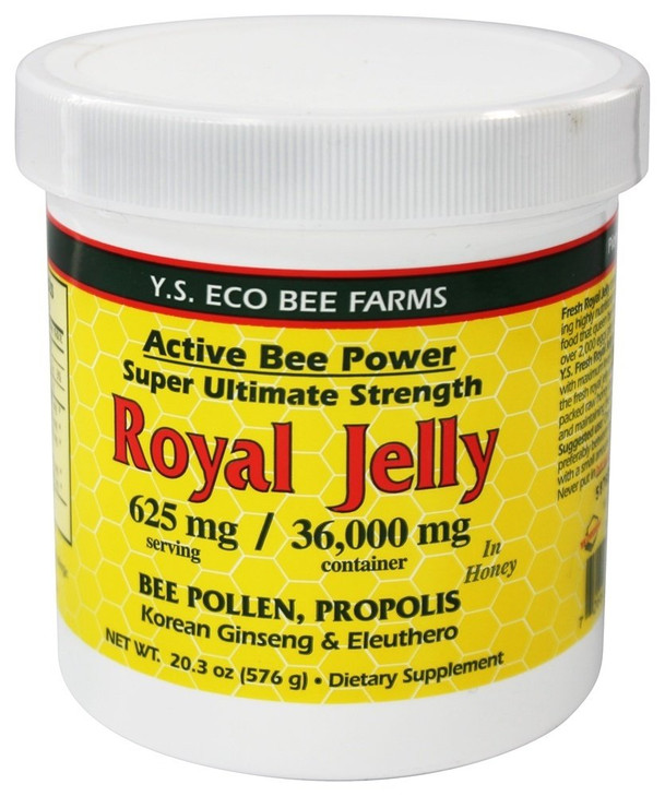 Fresh Royal Jelly + Bee Pollen, Propolis, Ginseng, Honey Mix - 36,000mg Y.S. Org 20.3 oz