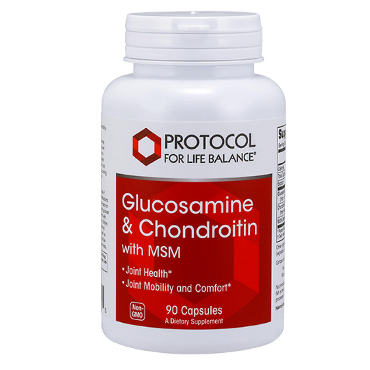 Protocol Glucosamine & Chondroitin with MSM - Joint Support* - Chondroitin MSM Supplement - Non-GMO & Dairy Free - 90 Veg Caps