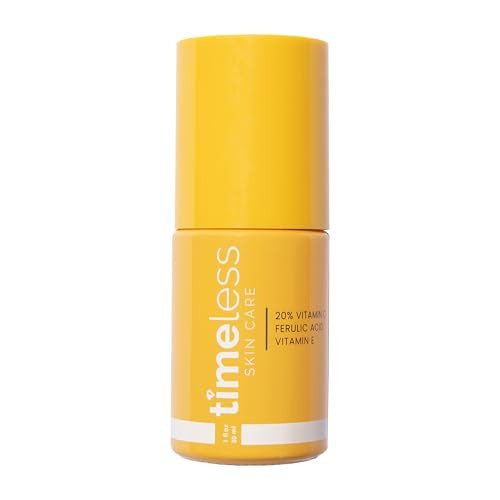 Timeless Skin Care Vitamin C Serum with Vitamin E & Ferulic Acid - Brightening Serum - for Oily & Dry Skin - Fragrance-Free - 1 oz