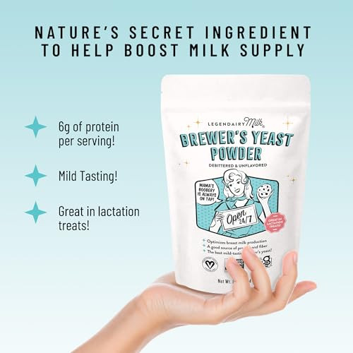 Legendairy Milk Brewer's Yeast Powder for Lactation Cookies (16oz) - Increase Breast Milk Supply - Debittered, Unflavored, Non-GMO & Gluten Free Lact