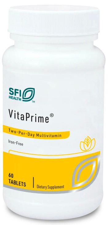 Klaire Labs SFI Health VitaPrime - Iron Free Multivitamin for Women & Men - Promote Immune Function & Support Nutritional Gaps - Two-Per-Day Multivit