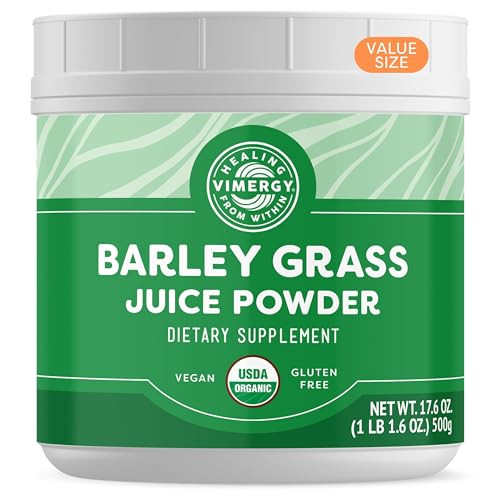 Vimergy Barley Grass Juice Powder Dietary Supplement - 0.8g per Serving (625 Servings)  Clean Superfood Formula  Promotes Cardiovascular Health* 
