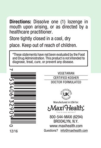 Maxi Health Methyl Folate Lozenges with B12 & B6, Flavored Memory, Cardiovascular Health Hormone & Immune Support Gluten Free, Kosher Berry, 90 Count