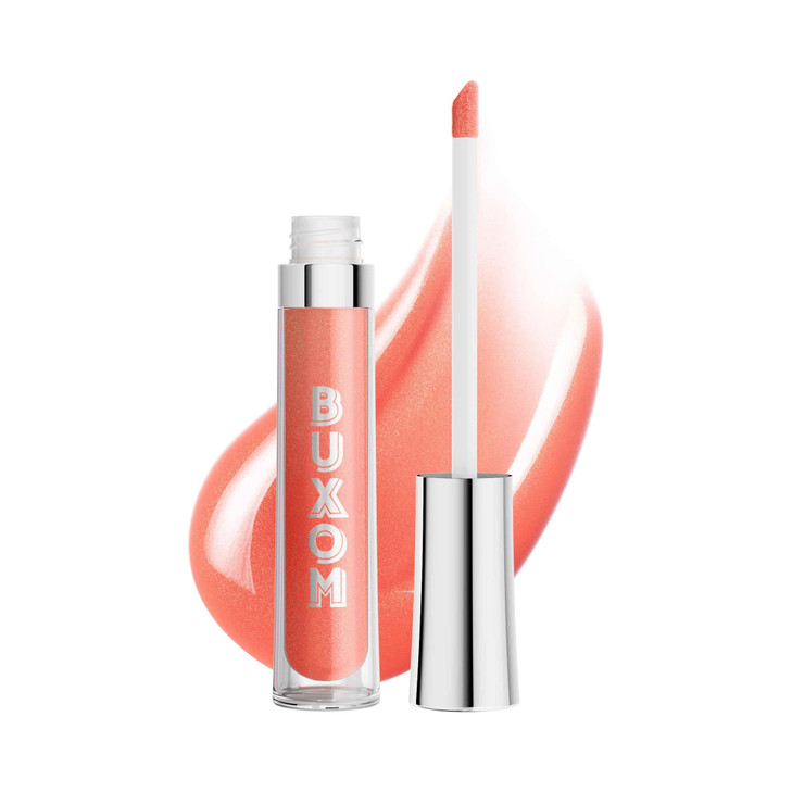 Buxom Full-On Tinted Lip Plumper Gloss, High-Shine Moisturizing Lip Gloss with Peptides and Vitamin E, Vegan Formula, AO Debbie (Coral Peach Shimmer)