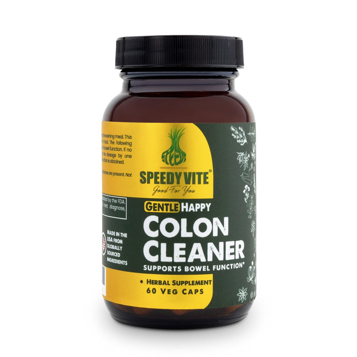 SpeedyVite Happy Colon Gentle Support for Bowel Function* Aloe Vera Leaf Cascara Sagrada bark Slippery Elm Senna Leaf Turkey Rhubarb Psyllium Barberr
