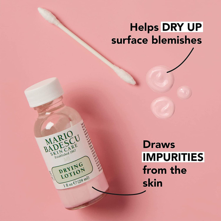 Mario Badescu Drying Duo, Includes Drying Lotion Blemish Spot Treatment with Salicylic Acid and Sulfur (1 Fl Oz) and Drying Patch Facial Stickers, In