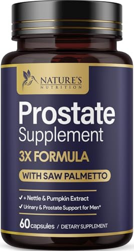 Prostate Health Supplements for Men 1000mg - 3X Strength with Saw Palmetto Blend Stinging Nettle Root & Pumpkin Seed Support Complex - Supports Bathr