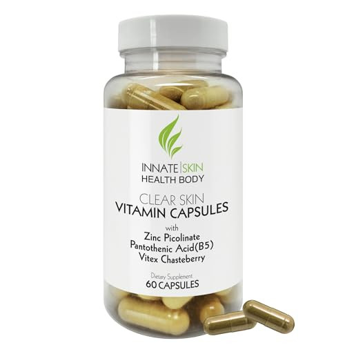 Clear Skin Acne Vitamins Capsules | Complexion Supplements 60 Count Capsules Pack of 2
