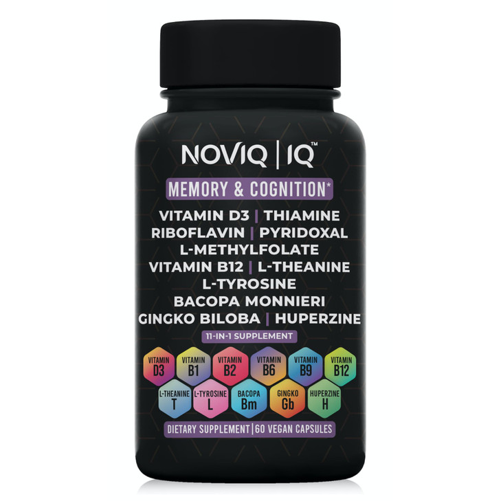 11-in-1 Nootropic Supplement: Supports Memory & Cognition - 100mg Ginkgo 150mg Bacopa 300mcg Huperzine 200mg L-Theanine 150mg L-Tyrosine & Bioactive