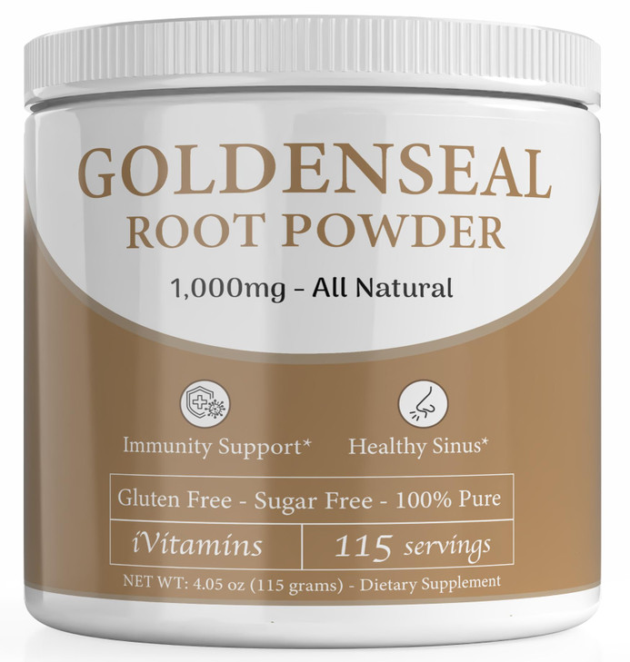 iVitamins Golden Seal Powder - Golden Seal Powder for Sinus - Goldenseal - Echinacea Goldenseal - Goldenseal Root - Golden Seal - Goldenseal Root Pow