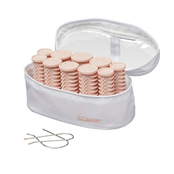 Conair Instant Heat Compact Hot Rollers for Long, Medium, and All Hair - Hair Curler - Hair Roller Clips Included - 1 1/4-inch, 1-inch, and 3/4-inch