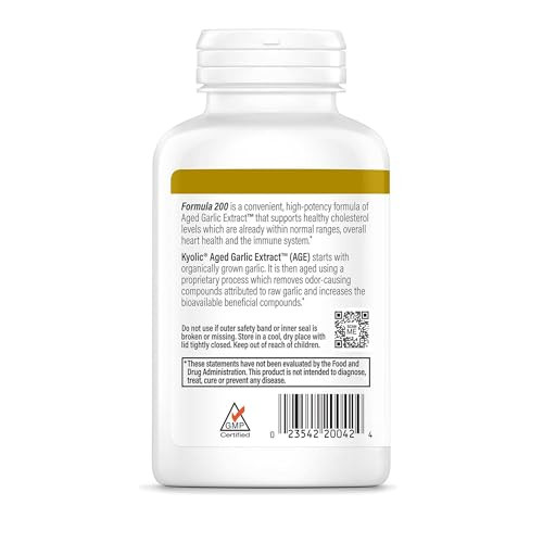 Kyolic Aged Garlic Extract Formula 200, Cardiovascular & Immune*, Reserve, 120 Capsules