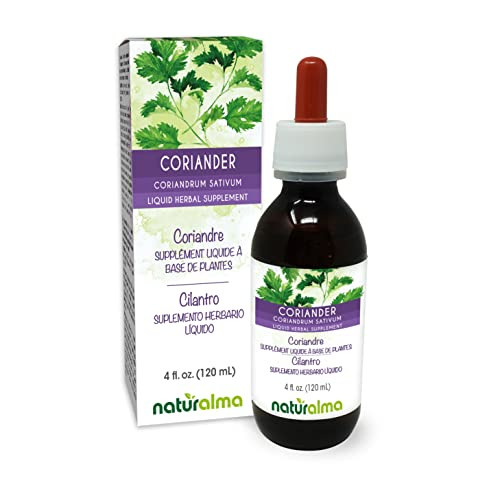 Naturalma Coriander or Cilantro (Coriandrum sativum) Fruit Alcohol-Free Tincture - 4 fl oz Liquid Extract in Drops - Herbal Supplement - Vegan