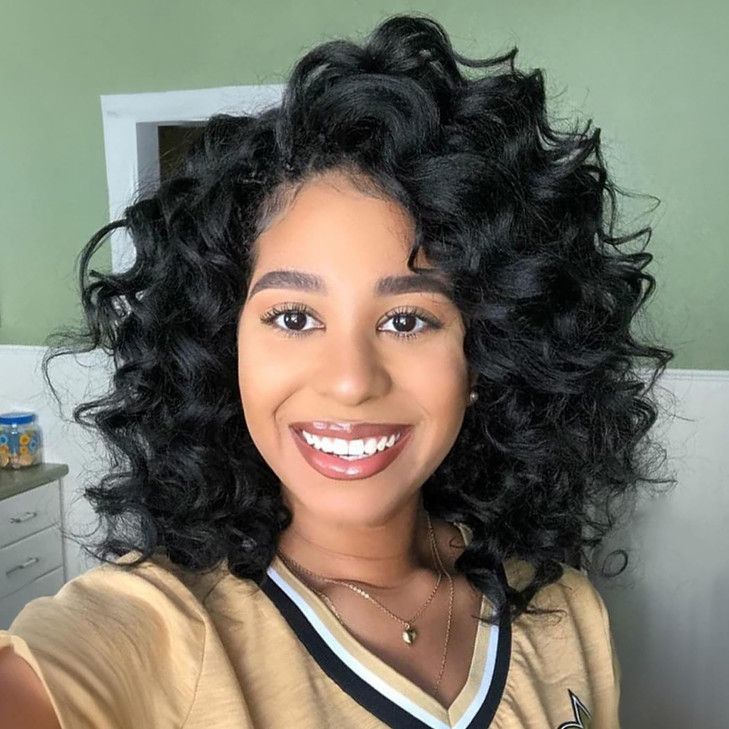 ToyoTree Ocean Wave Crochet Hair - 9 Inch 8 Packs Natural Black Short Curly Deep Wave Crochet Hair, Synthetic Ocean Wave Braiding Hair Extensions (9