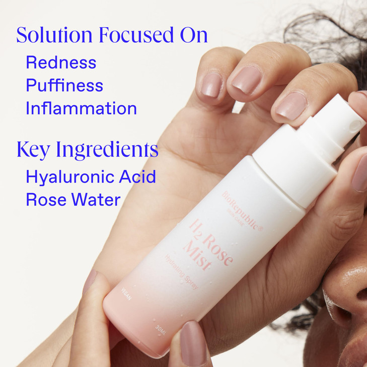 BioRepublic SkinCare All-Body Revitalizing Rose Water with Hyaluronic Acid - Moisturizes Skin & Refreshes Makeup (30 mL) (Single)