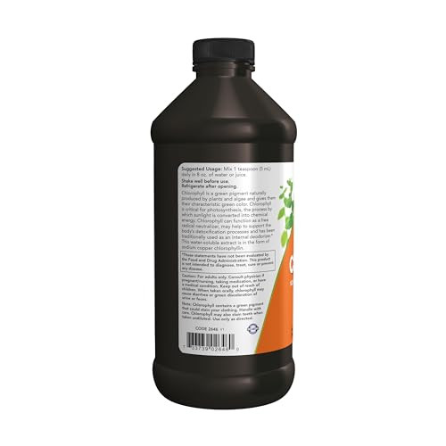 Now Foods Supplements, Unflavored Chlorophyll Liquid, 100 mg per Teaspoon, 16 fl. oz.