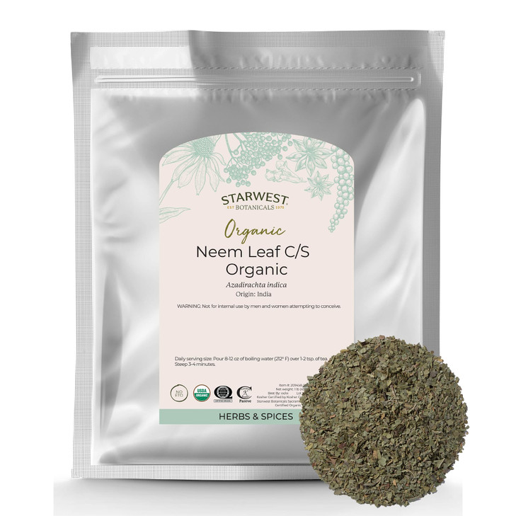 Starwest Botanicals Neem Leaf C/S Organic, 1 Pound (Pack of 1)
