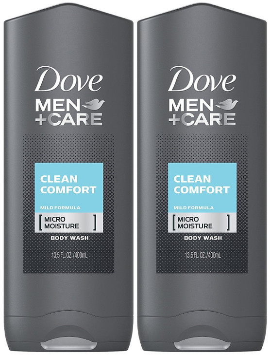 Dove Men + Care Body & Face Wash, Clean Comfort 13.50 oz (Pack of 2)
