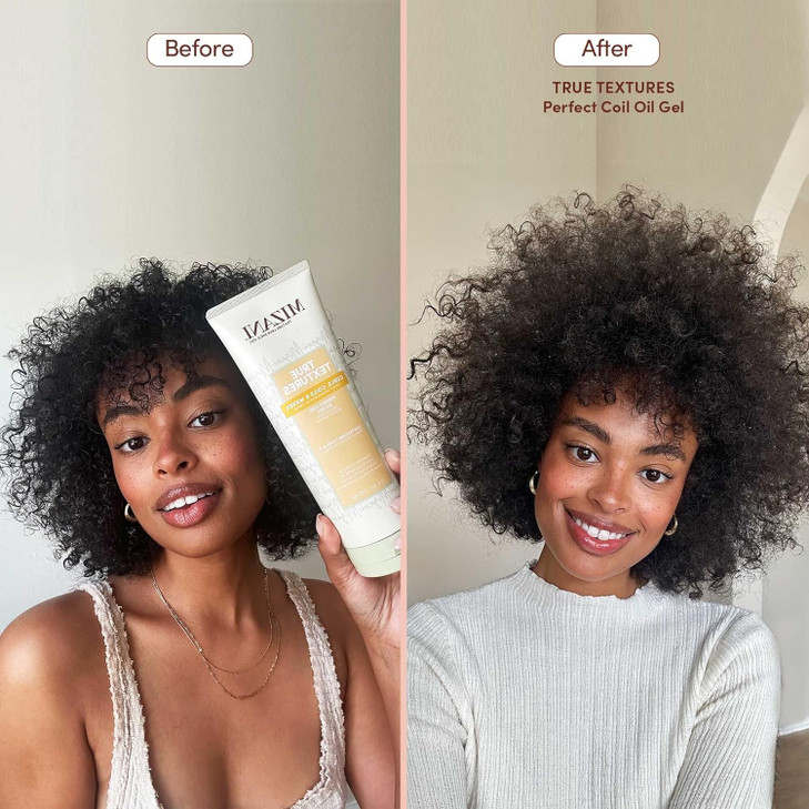 Mizani True Textures Perfect Coil Oil Gel - Curly Hair Gel for Wash and Go Styles, with Olive & Coconut Oil, Anti Frizz, Silicone-Free, No Drying Alc