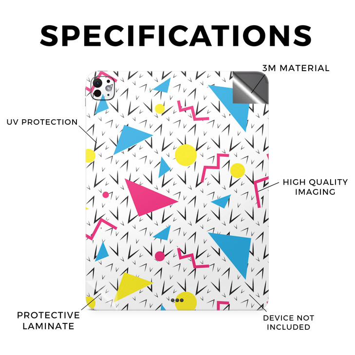 Skin Compatible with Apple iPad Pro 11 (M4) 2024-90s Fun - Premium 3M Vinyl Protective Wrap Decal Cover - Easy to Apply | Crafted in The USA by Might