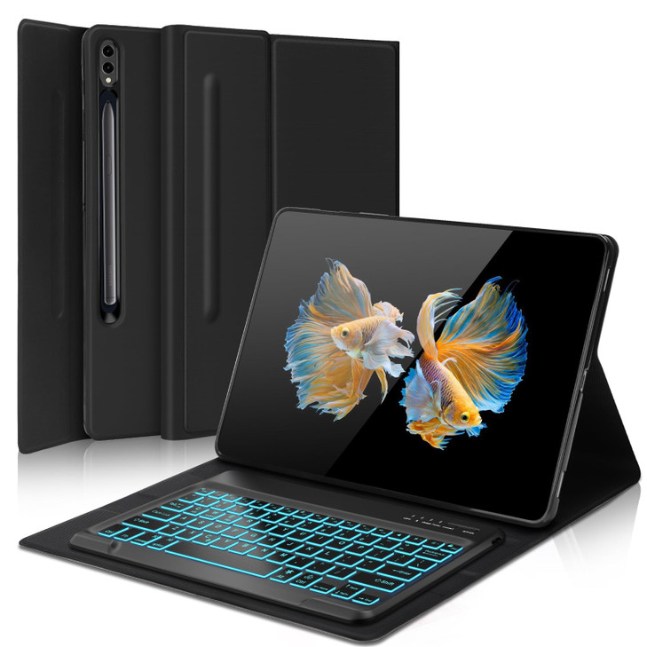 Galaxy Tab S10 Ultra / S9 Ultra Keyboard Case-7 Colors Backlight Keyboard, Smart Protective Cover with S Pen Holder for Samsung Galaxy Tab S9 Ultra 2