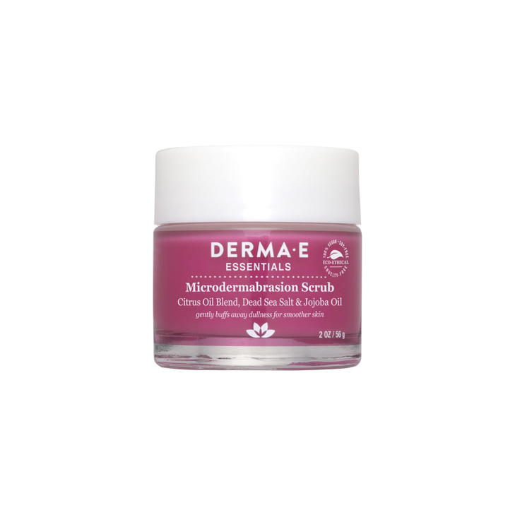 DERMA E Microdermabrasion Scrub with Dead Sea Salt & Citrus Essential Oils  Facial Exfoliating Scrub Smooths, Revitalizes and Renews  Ideal for Sca