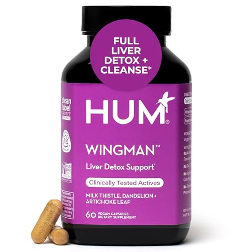 HUM Wing Man Liver Support Supplement with Milk Thistle, Dandelion Root Powder & Artichoke Leaf Extract For Liver Health & Function Support, Milk Thi